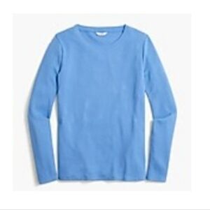 JCrew waffle crew neck long sleeve top tee sky cornflower retro blue L